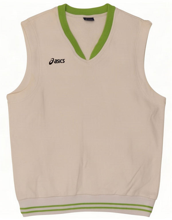 Asics Mens Vest Top Medium White Cotton
