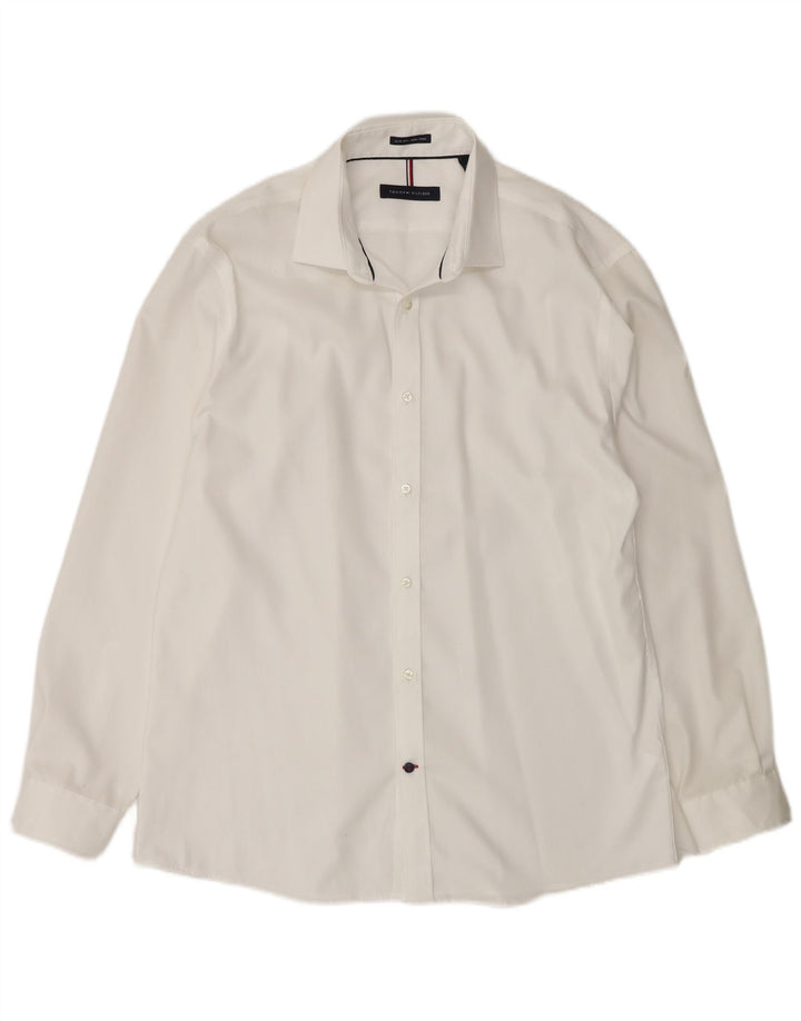 Tommy Hilfiger Mens Slim Fit Shirt Size 16 Large White