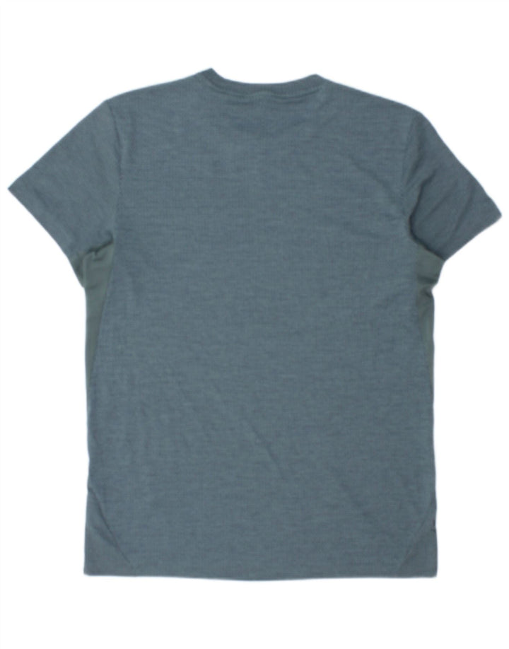 ADIDAS Mens T-Shirt Top Medium Blue Colourblock Polyester