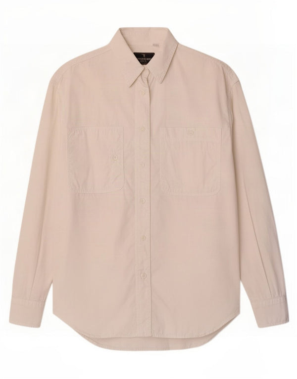 Trussardi Womens Oversized Shirt UK 10 Small Off White