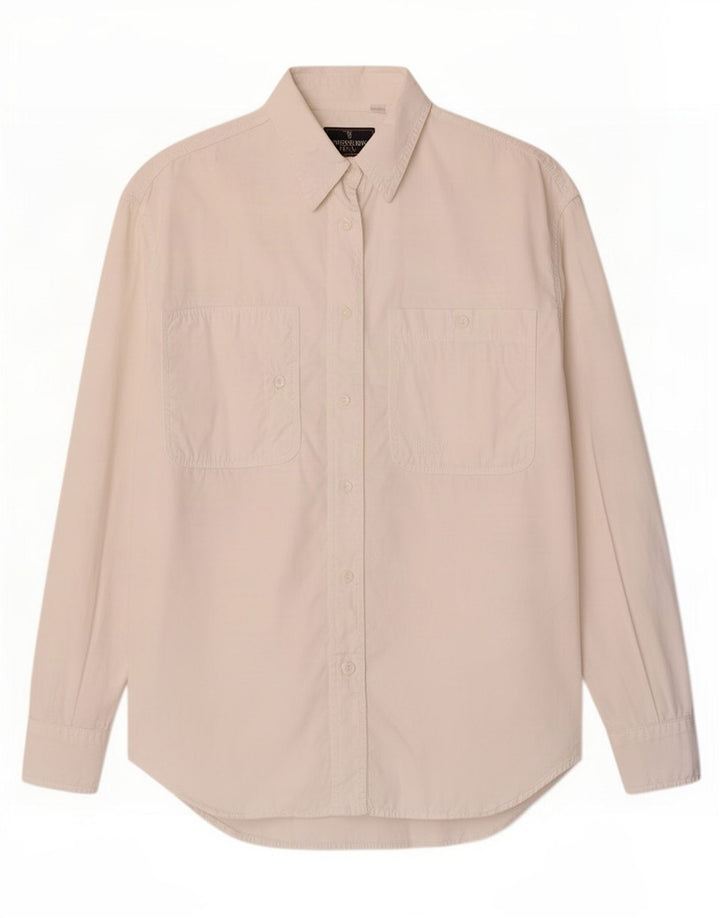 Trussardi Womens Oversized Shirt UK 10 Small Off White