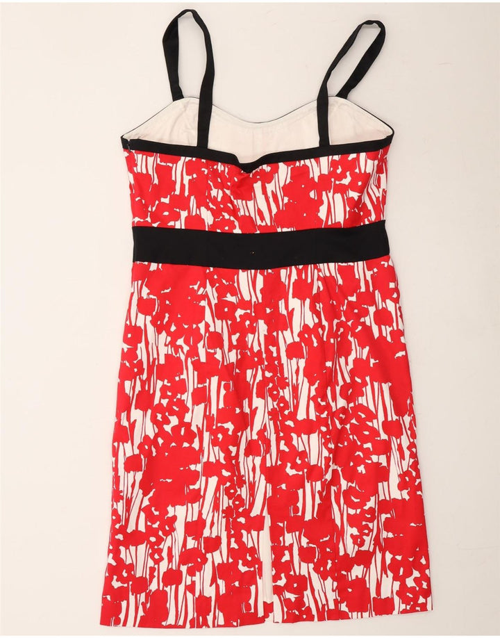 COAST Womens Abstract Pattern Sleeveless Sheath Dress UK 12 Medium Red Vintage Coast and Second-Hand Coast from Messina Hembry 