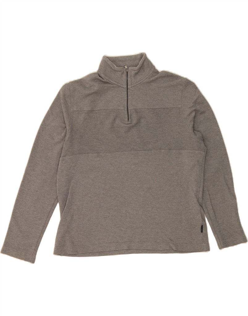 TED BAKER Mens Zip Neck Sweatshirt Jumper Size XL Grey Cotton