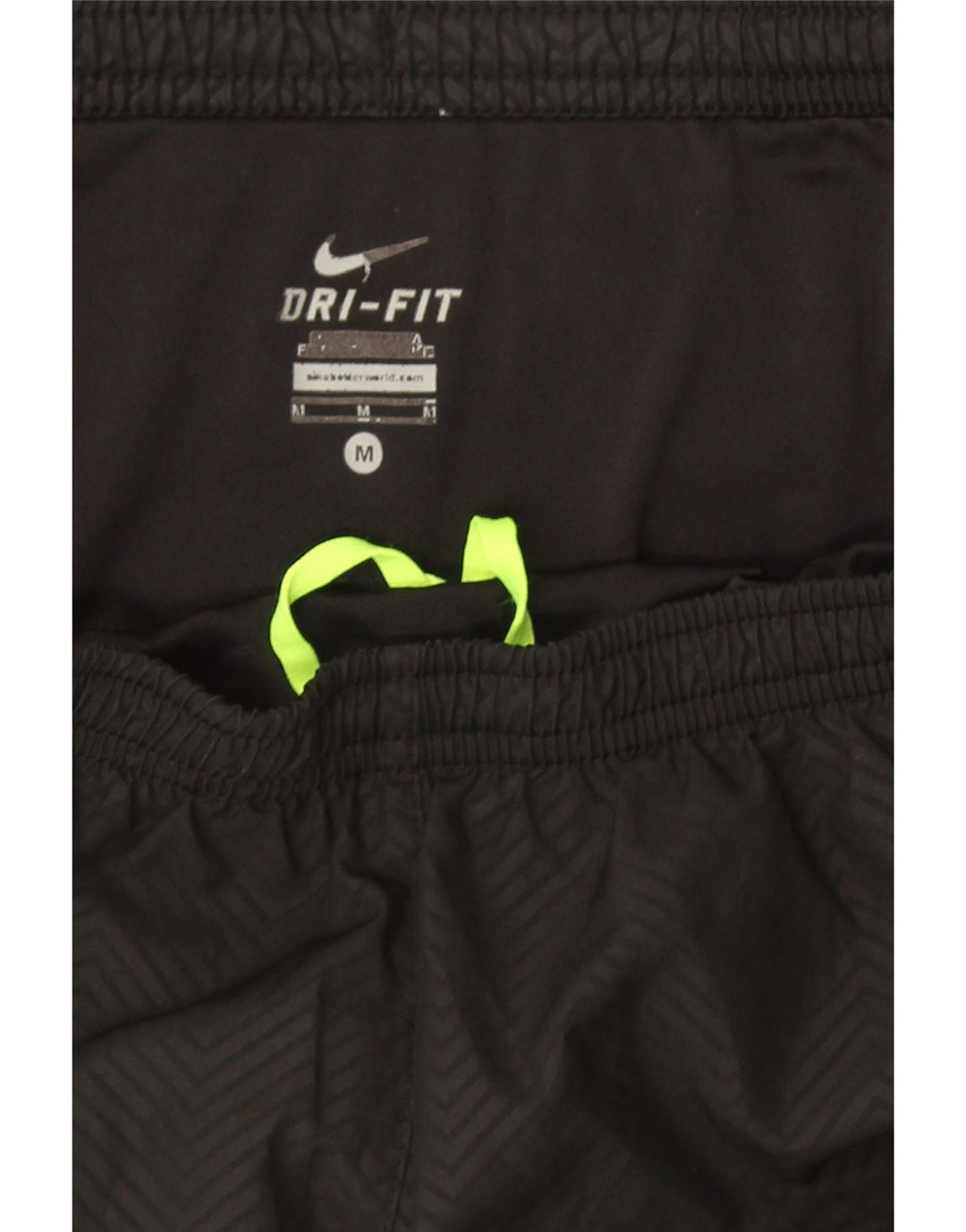 NIKE Womens Dri Fit Sport Shorts UK 14 Medium  Black Chevron