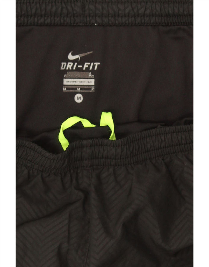 NIKE Womens Dri Fit Sport Shorts UK 14 Medium  Black Chevron