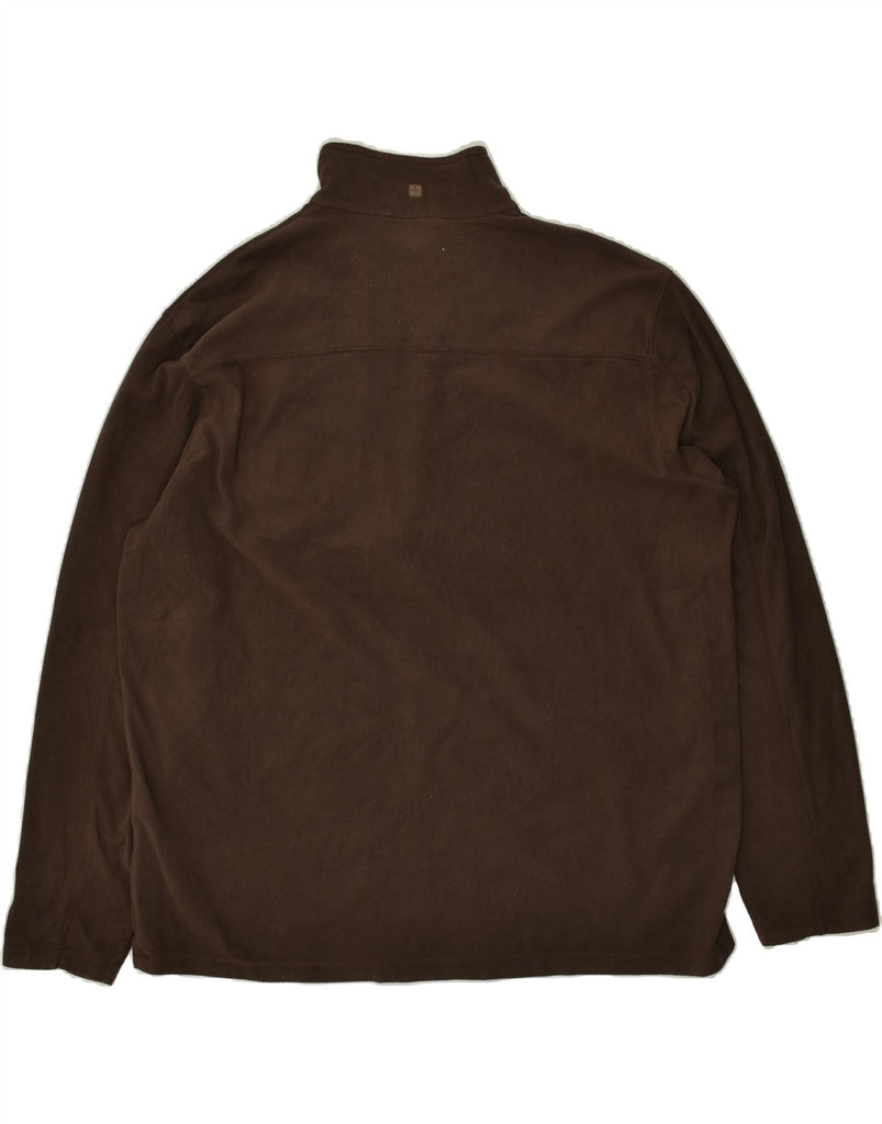 MOUNTAIN WAREHOUSE Mens Zip Neck Fleece Jumper 2XL Brown Polyester | Vintage Mountain Warehouse | Thrift | Second-Hand Mountain Warehouse | Used Clothing | Messina Hembry 