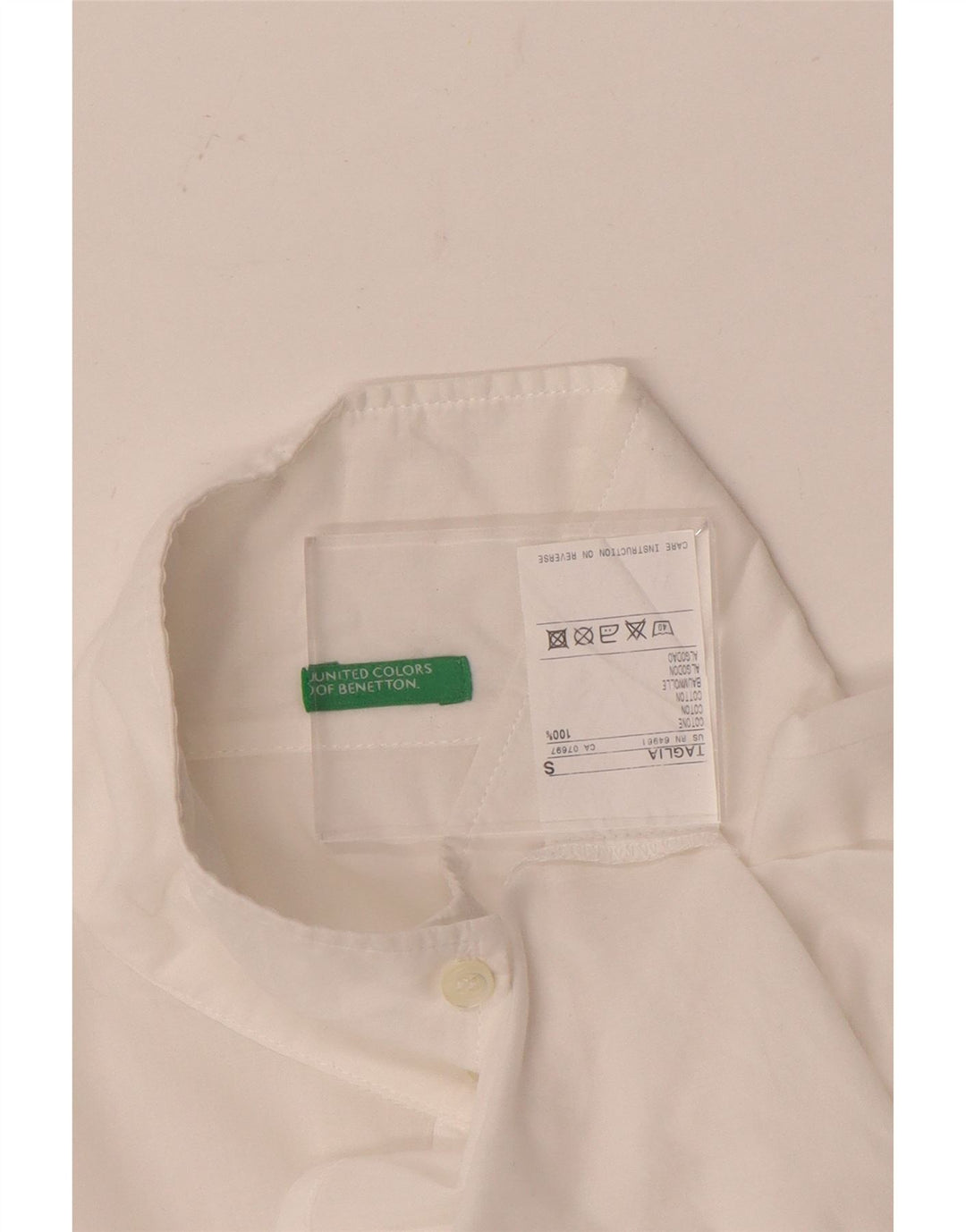 Benetton Womens Shirt UK 10 Small White Cotton