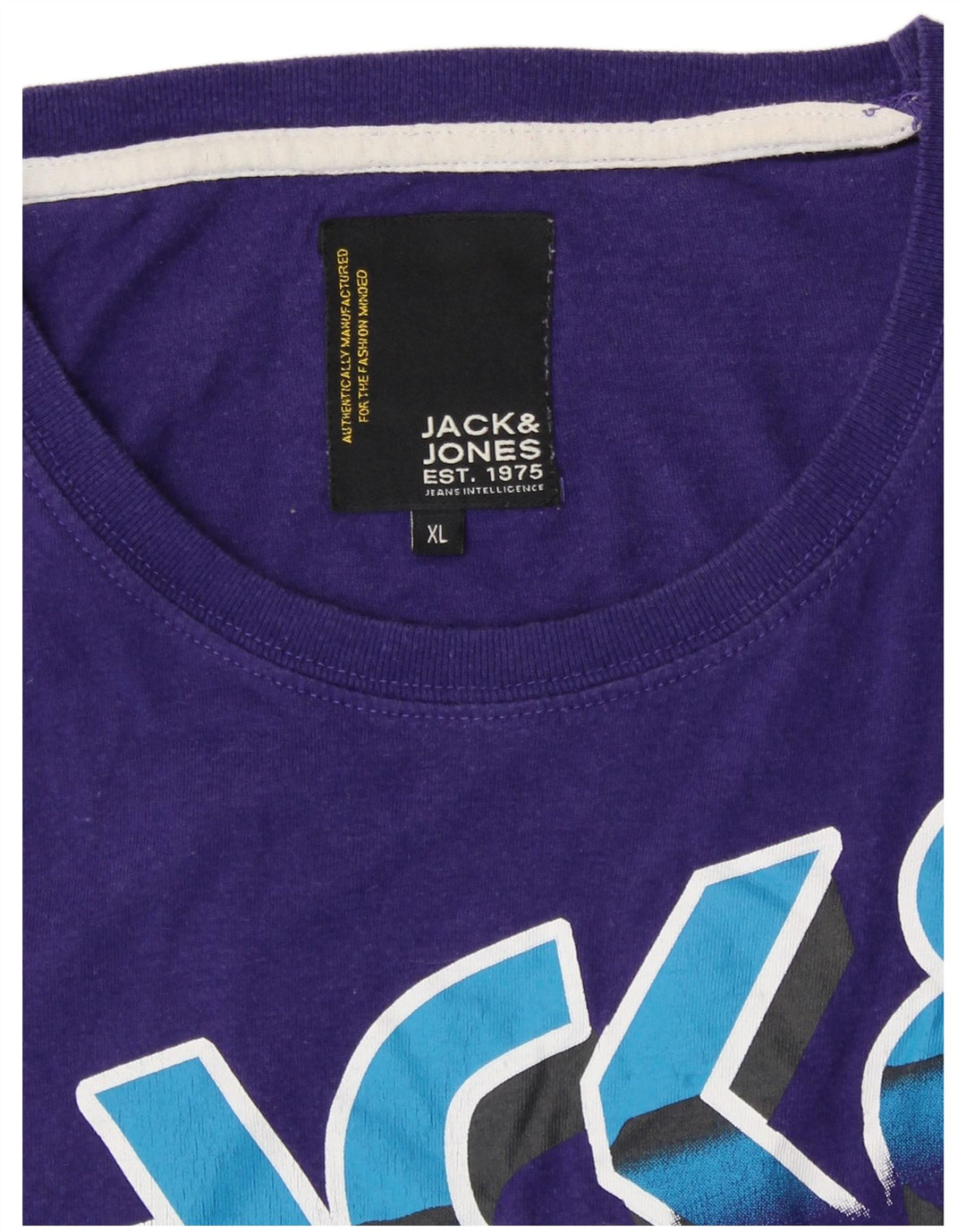 JACK & JONES Mens Graphic T-Shirt Top XL Purple