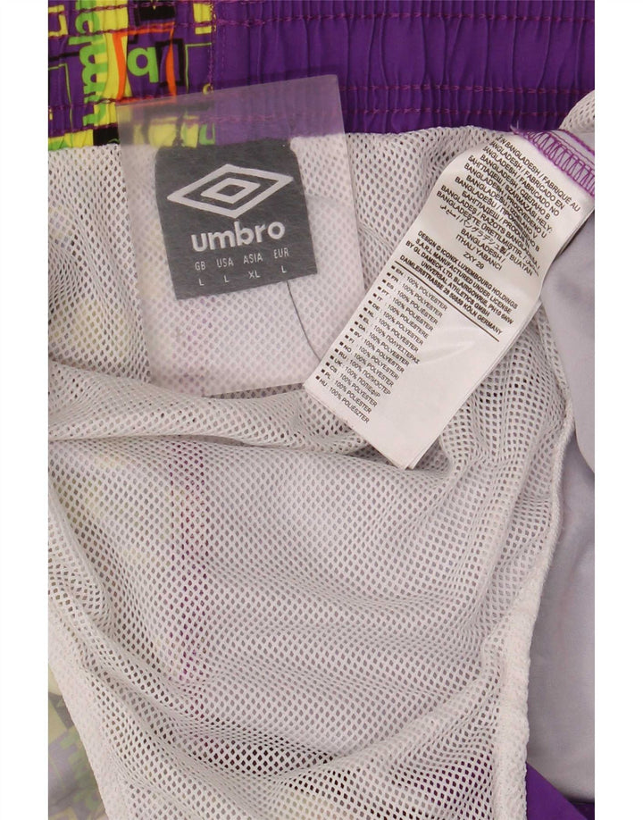 Umbro Mens Graphic Swimming Shorts Large Purple Geometric Polyester