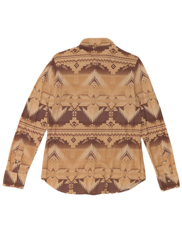 Ralph Lauren Womens Shirt UK 14 Large Beige Geometric