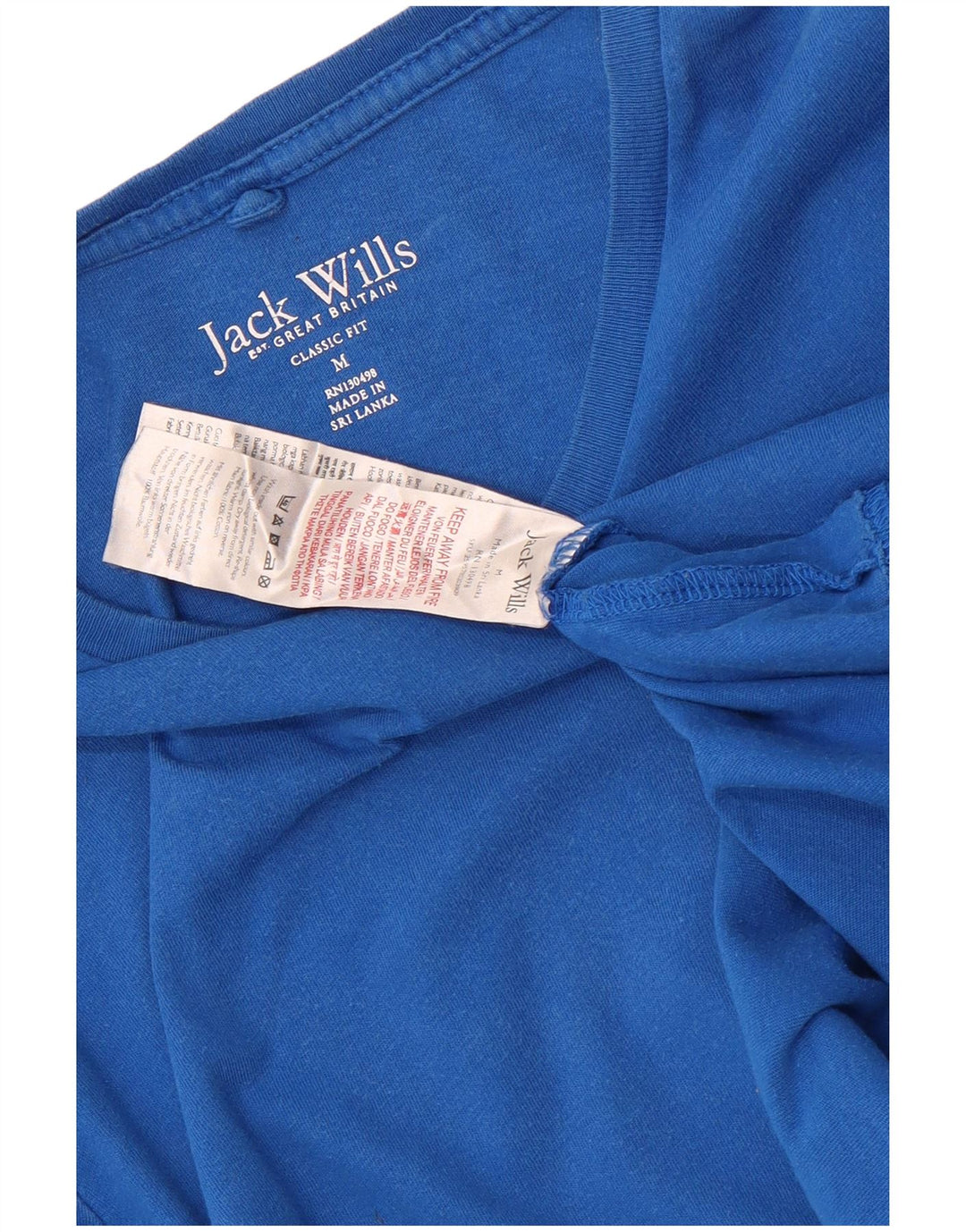 Jack Wills Mens Classic Fit T-Shirt Top Medium Blue Cotton