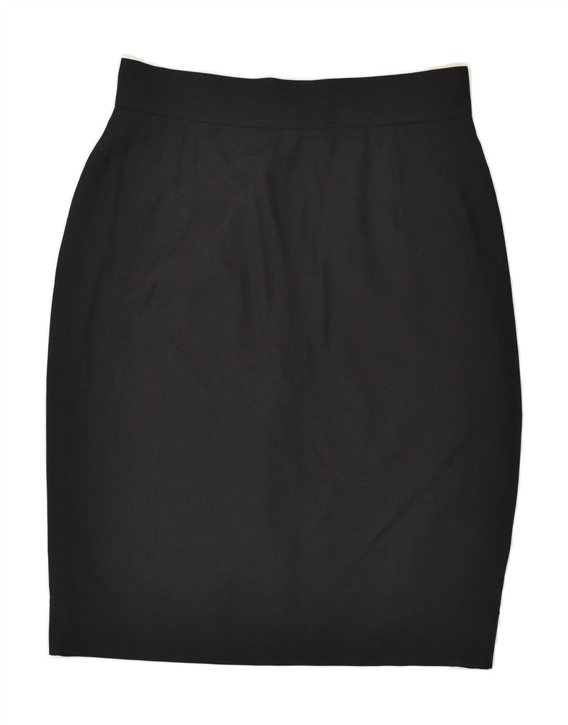 MOSCHINO Womens Pencil Skirt UK 12 Medium W30 Black Acetate | Vintage Moschino | Thrift | Second-Hand Moschino | Used Clothing | Messina Hembry 