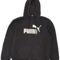 Puma Mens Graphic Zip Hoodie Sweater Large Grey Cotton