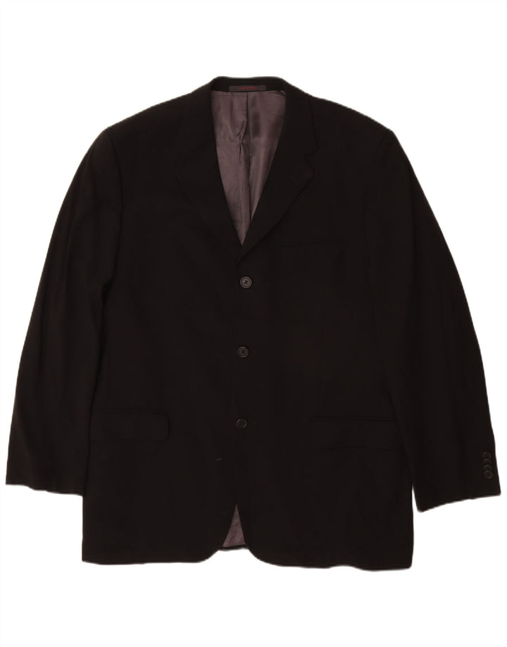 Ted Baker Mens 3 Button Blazer Jacket US 42 XL Black New Wool