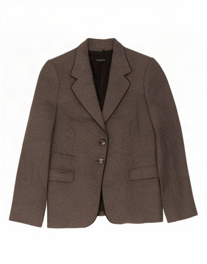Massimo Dutti Womens 2 Button Blazer Jacket EU 44 XL Grey Wool