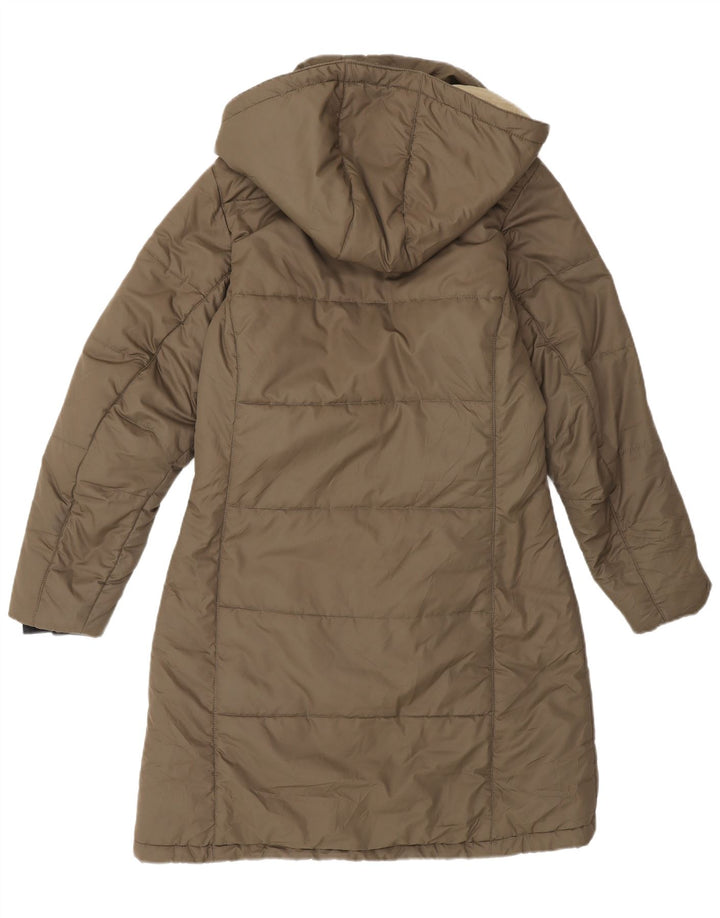 Jack Wolfskin Womens Hooded Padded Coat UK 10 Small Khaki Polyester