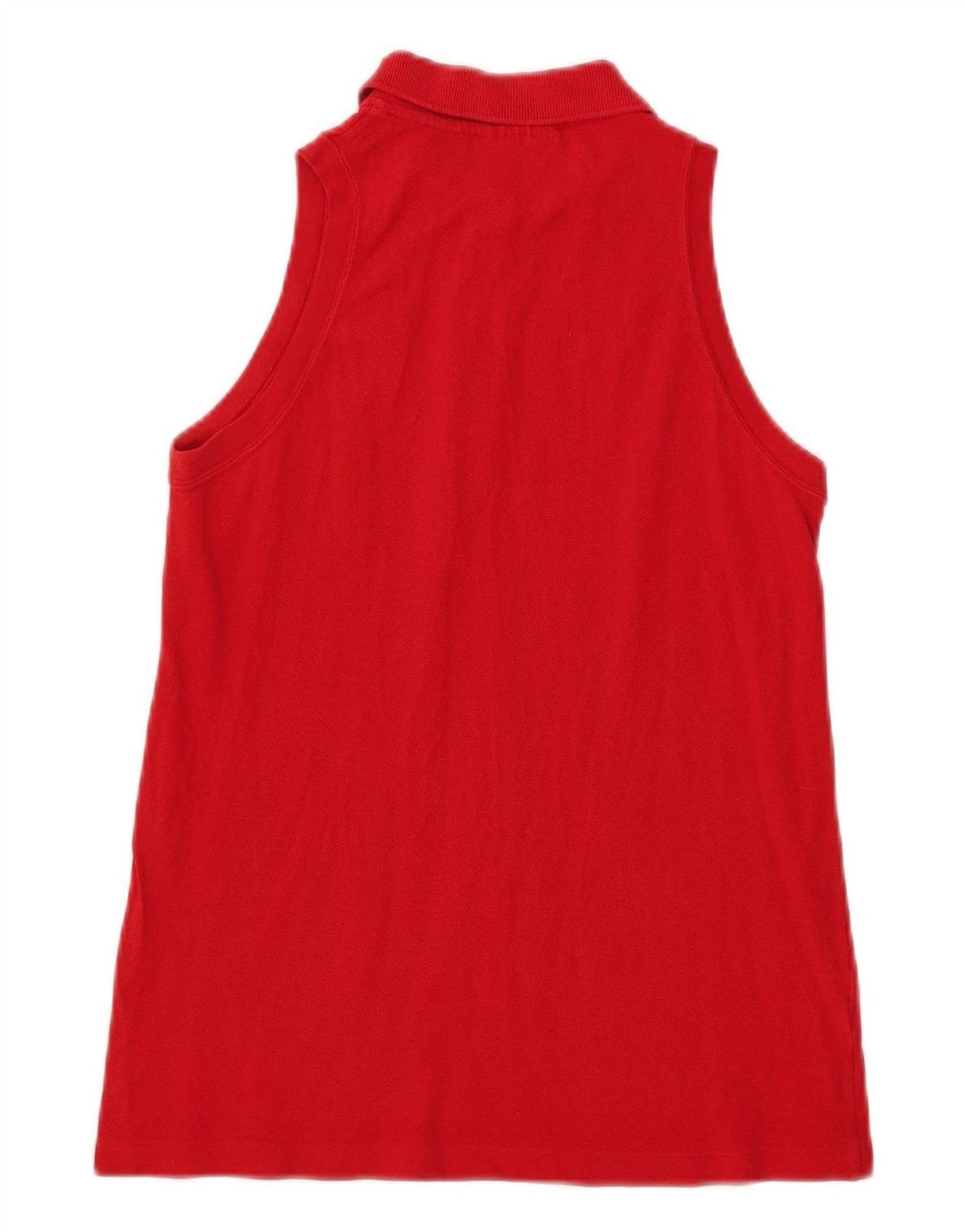 Lacoste Womens Sleeveless Polo Shirt Size 40 Medium Red Cotton