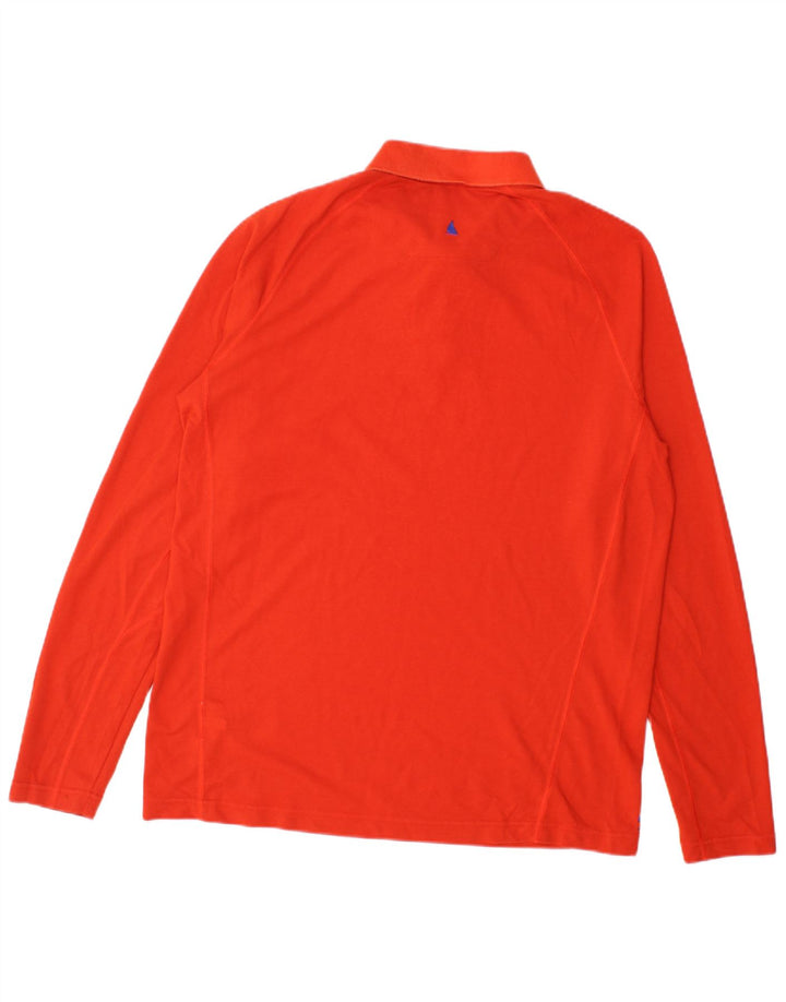Musto Mens Long Sleeve Polo Shirt Medium Orange Cotton