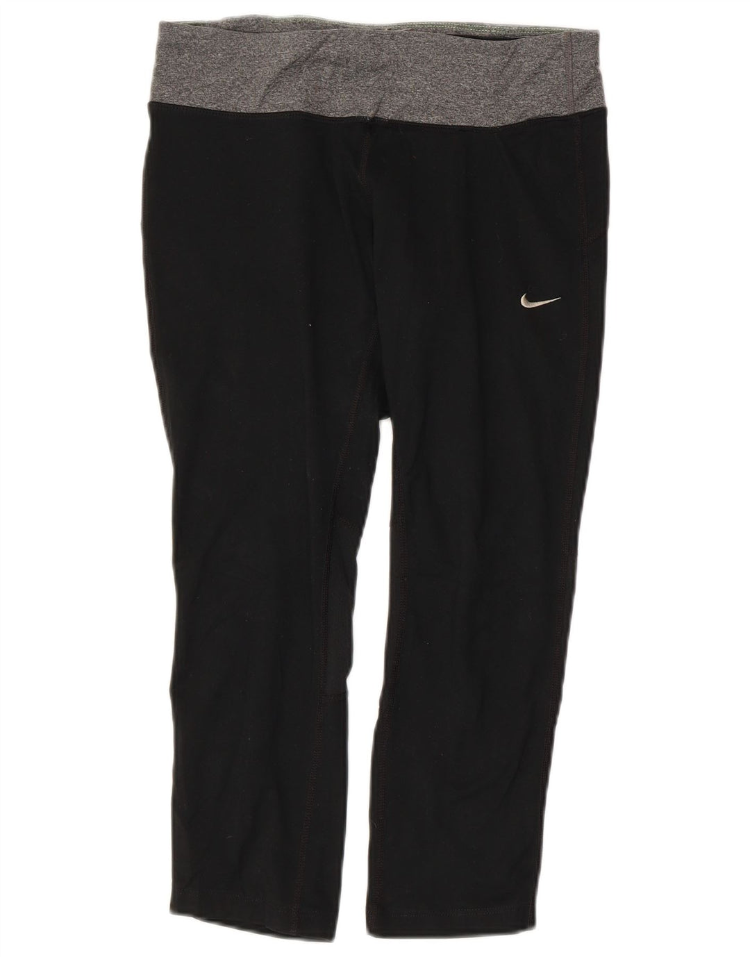 NIKE Womens Dri Fit Capri Leggings UK 10 Small  Black Colourblock
