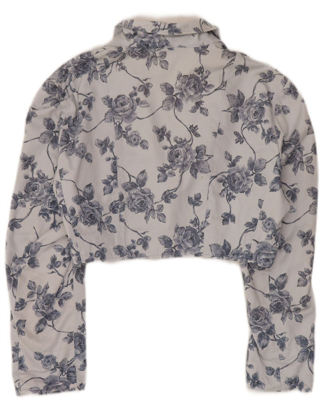 Vintage Womens 1 Button Bolero Jacket UK 14 Medium Blue Floral