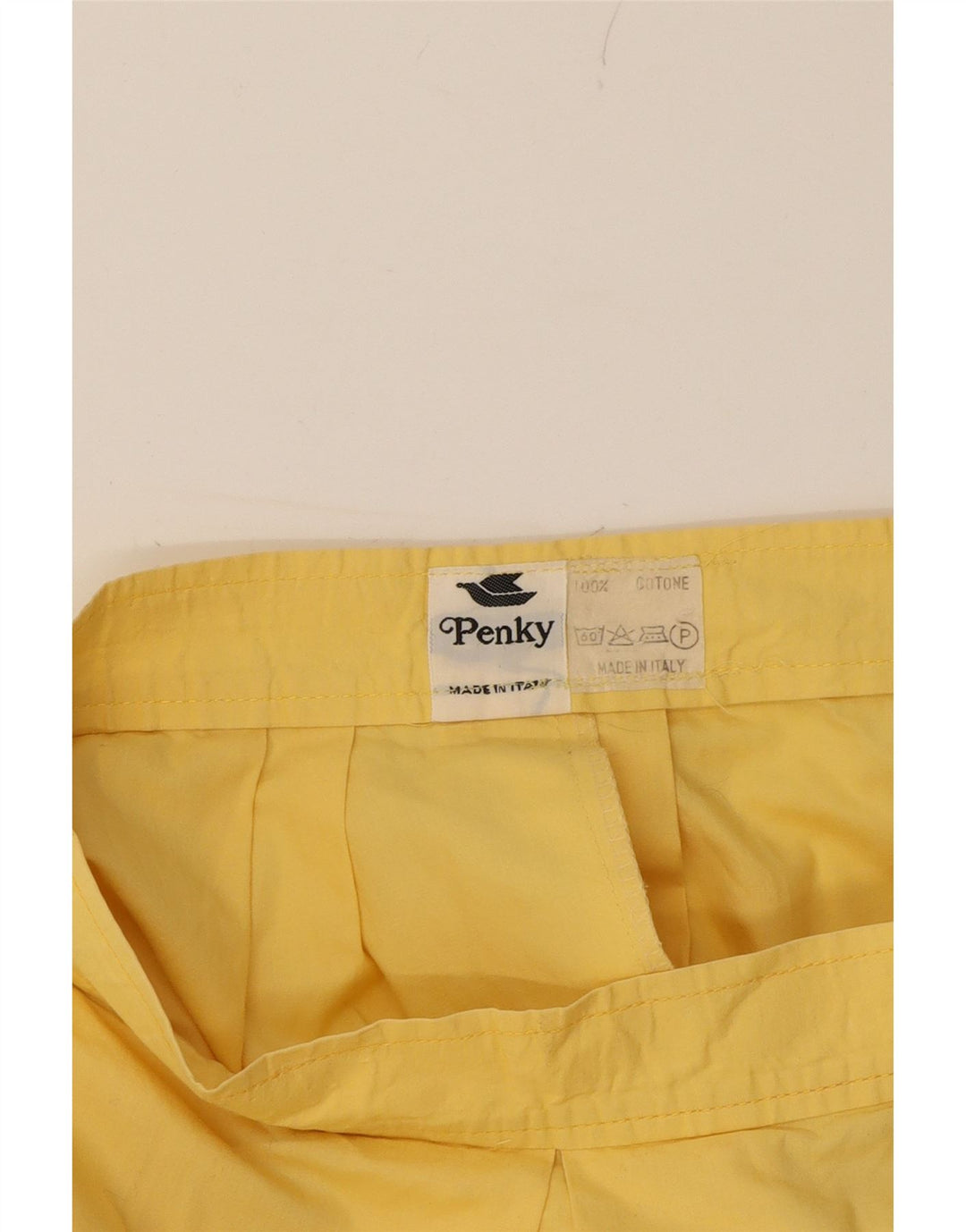 VINTAGE Womens A-Line Skirt W30 Medium Yellow Cotton Vintage Vintage and Second-Hand Vintage from Messina Hembry 
