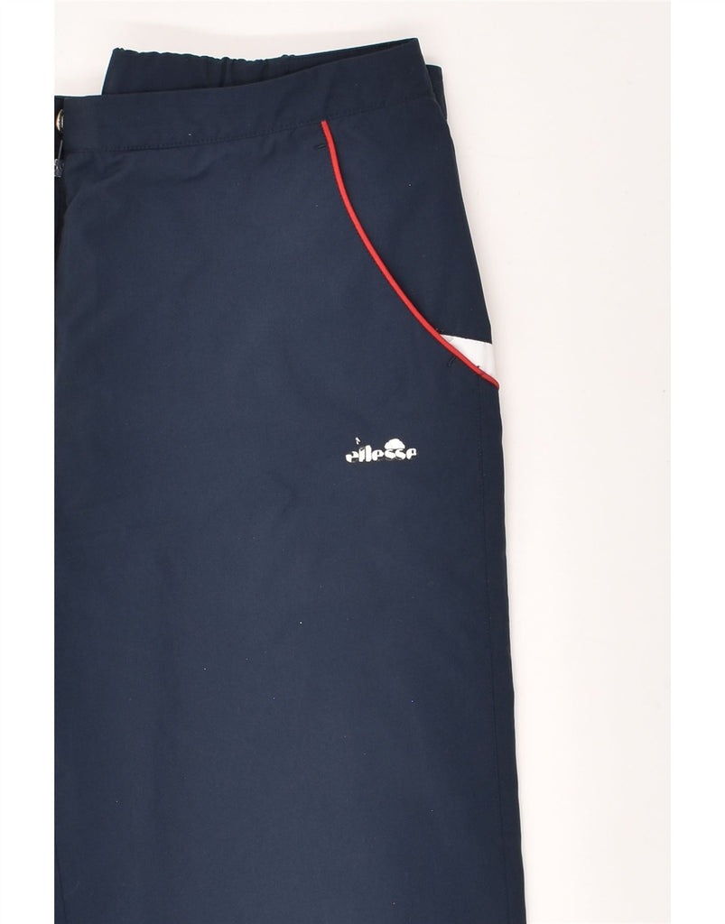 ELLESSE Womens Tracksuit Trousers UK 14 Large Navy Blue Polyester | Vintage Ellesse | Thrift | Second-Hand Ellesse | Used Clothing | Messina Hembry 