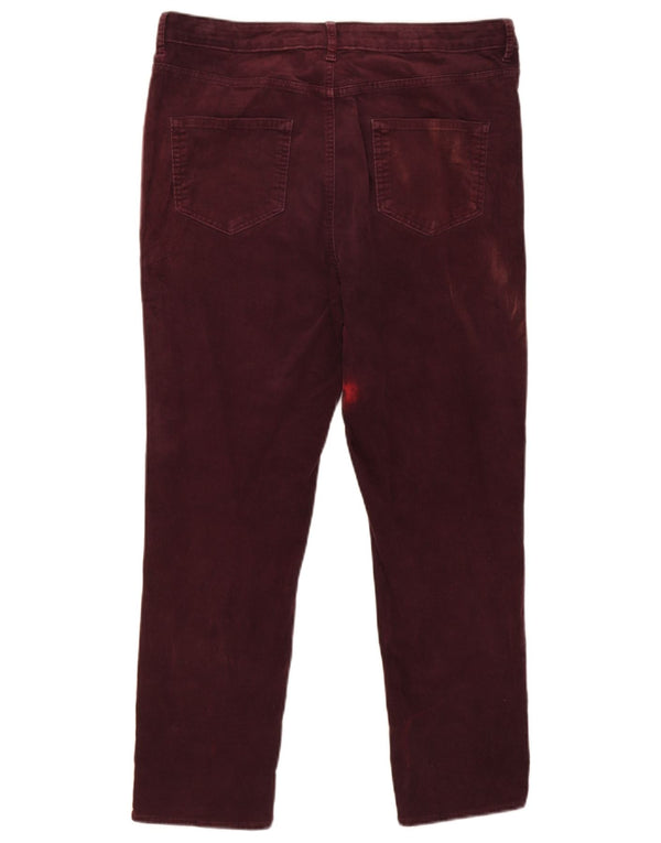 Marks & Spencer Mens Slim Corduroy Trousers UK 16 Large W36 L25 Burgundy