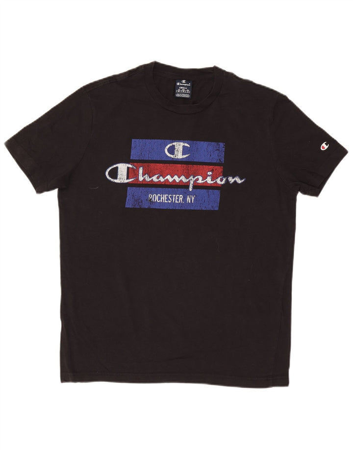 Champion Mens Graphic T-Shirt Top Small Black