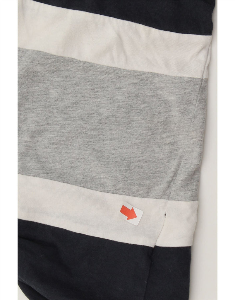 ADIDAS Womens Graphic T-Shirt Top UK 14 Large Navy Blue Colourblock Cotton Vintage Adidas and Second-Hand Adidas from Messina Hembry 