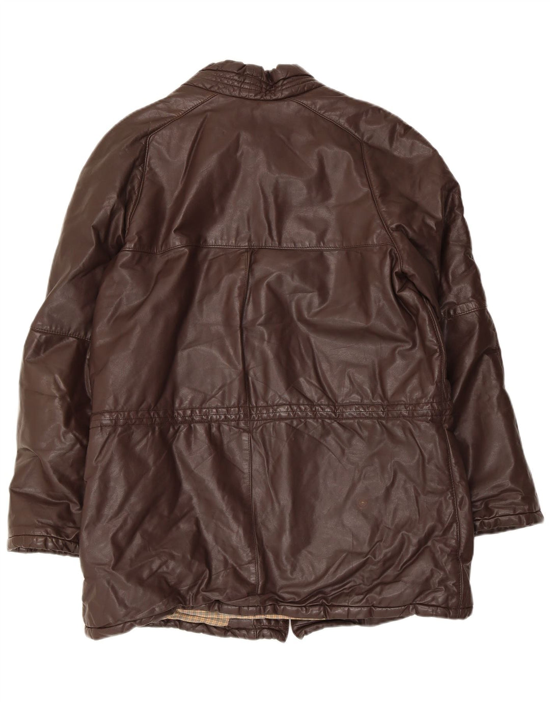 Monpel Mens Leather Jacket IT 48 Medium Brown Leather