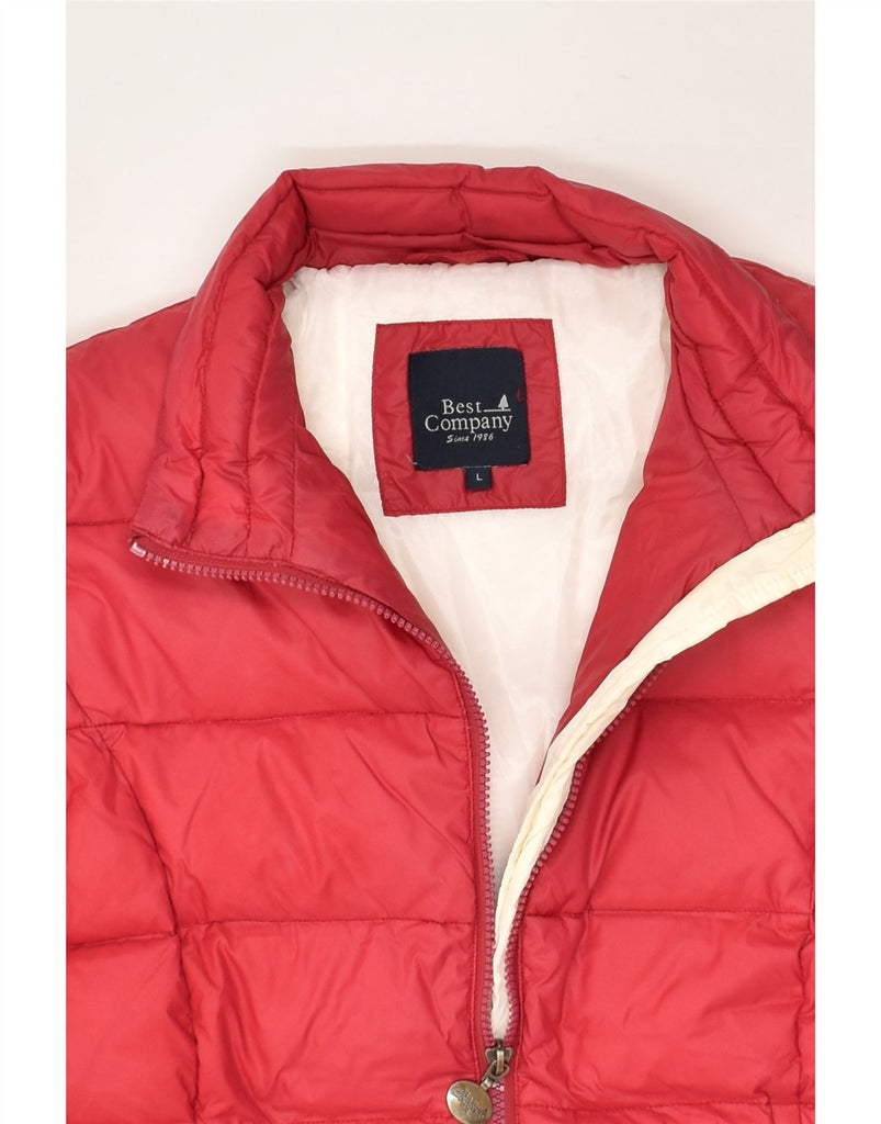 BEST COMPANY Womens Padded Jacket UK 14 Large Red Nylon | Vintage Best Company | Thrift | Second-Hand Best Company | Used Clothing | Messina Hembry 