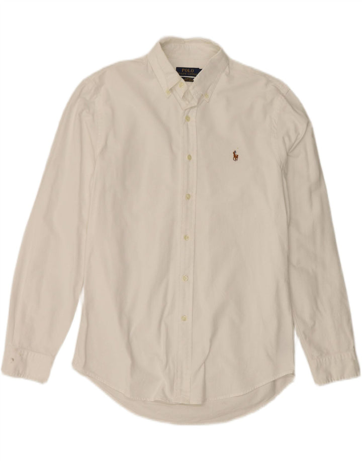 Polo Ralph Lauren Mens Slim Fit Shirt Medium White Cotton