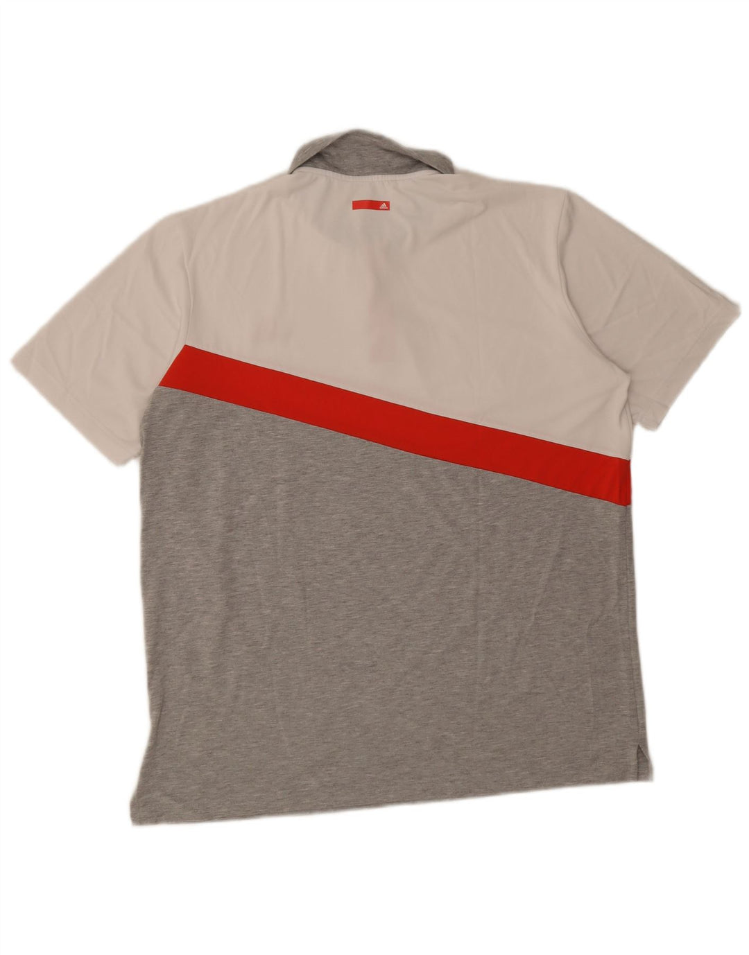 Adidas Mens Climalite Polo Shirt Large Grey Colourblock Polyester