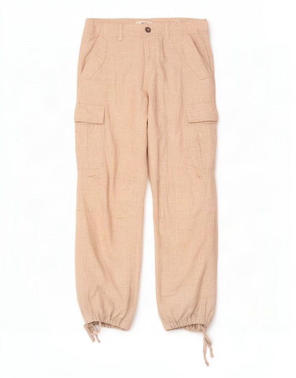 Marks & Spencer Womens Joggers Cargo Trousers UK 12 Medium W30 L29 Beige