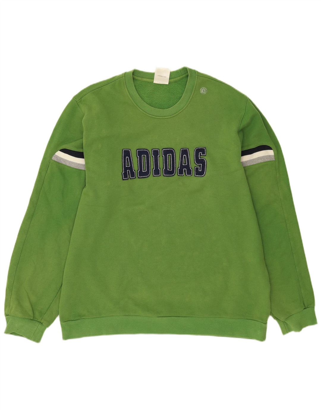ADIDAS Mens Graphic Sweatshirt Jumper Large Green Cotton