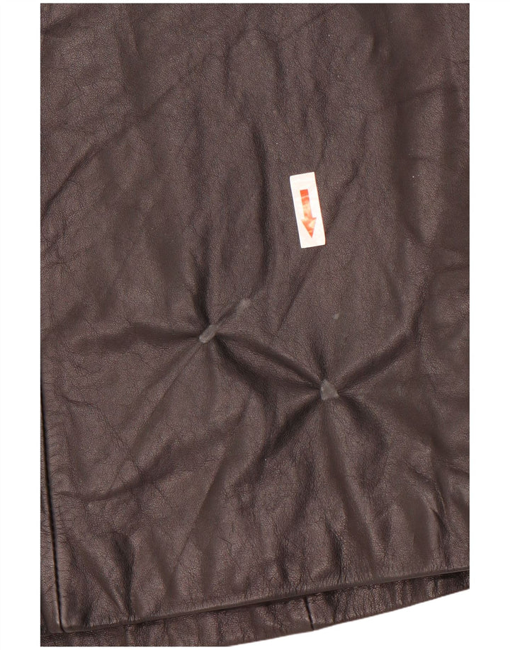 Vintage Womens Leather Jacket IT 42 Medium Black Leather