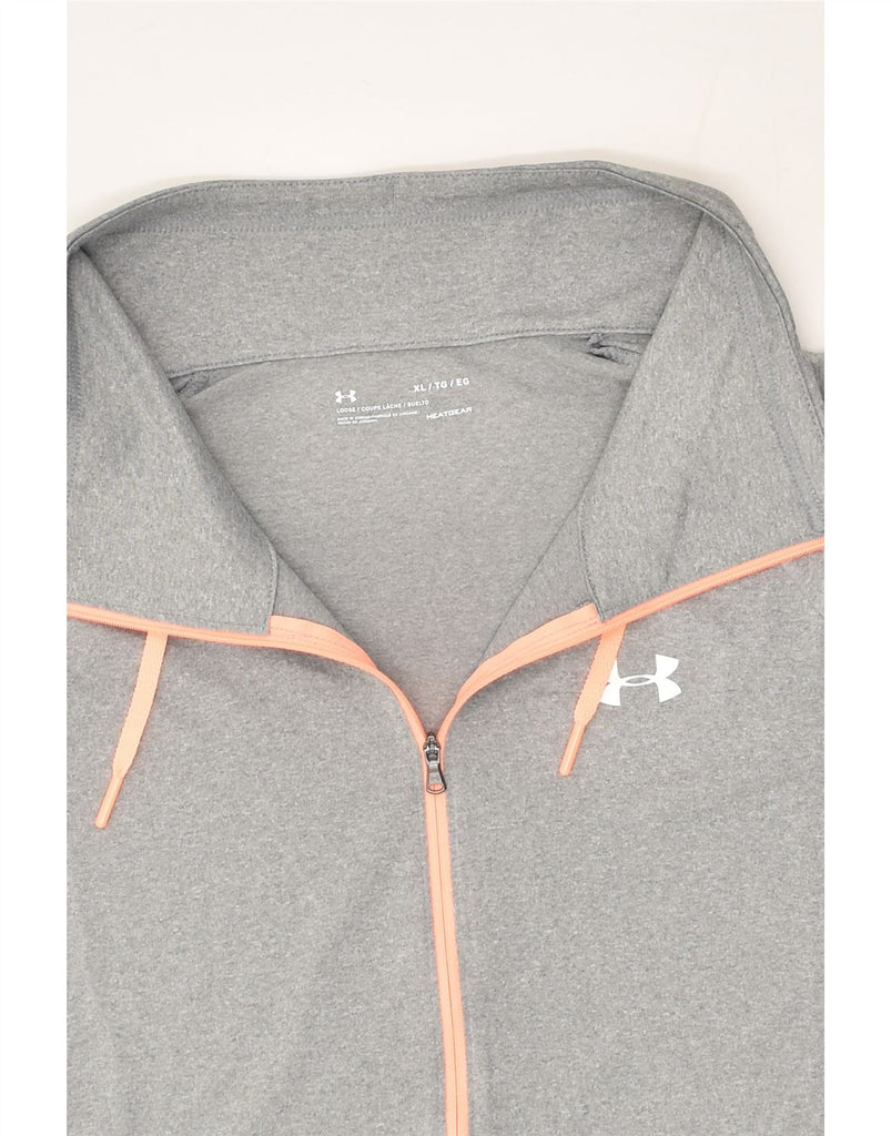 UNDER ARMOUR Womens Tracksuit Top Jacket UK 18 XL Grey Polyester | Vintage Under Armour | Thrift | Second-Hand Under Armour | Used Clothing | Messina Hembry 