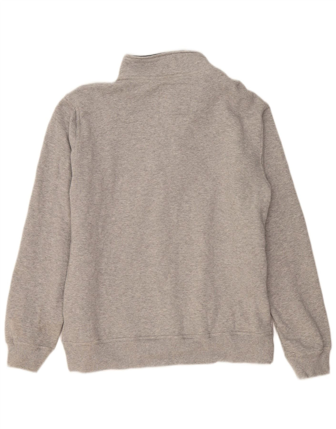 CREW CLOTHING Mens Zip Neck Sweatshirt Jumper XL Grey Cotton