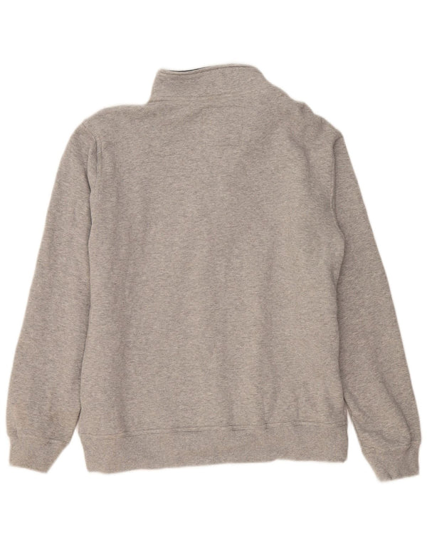 CREW CLOTHING Mens Zip Neck Sweatshirt Jumper XL Grey Cotton