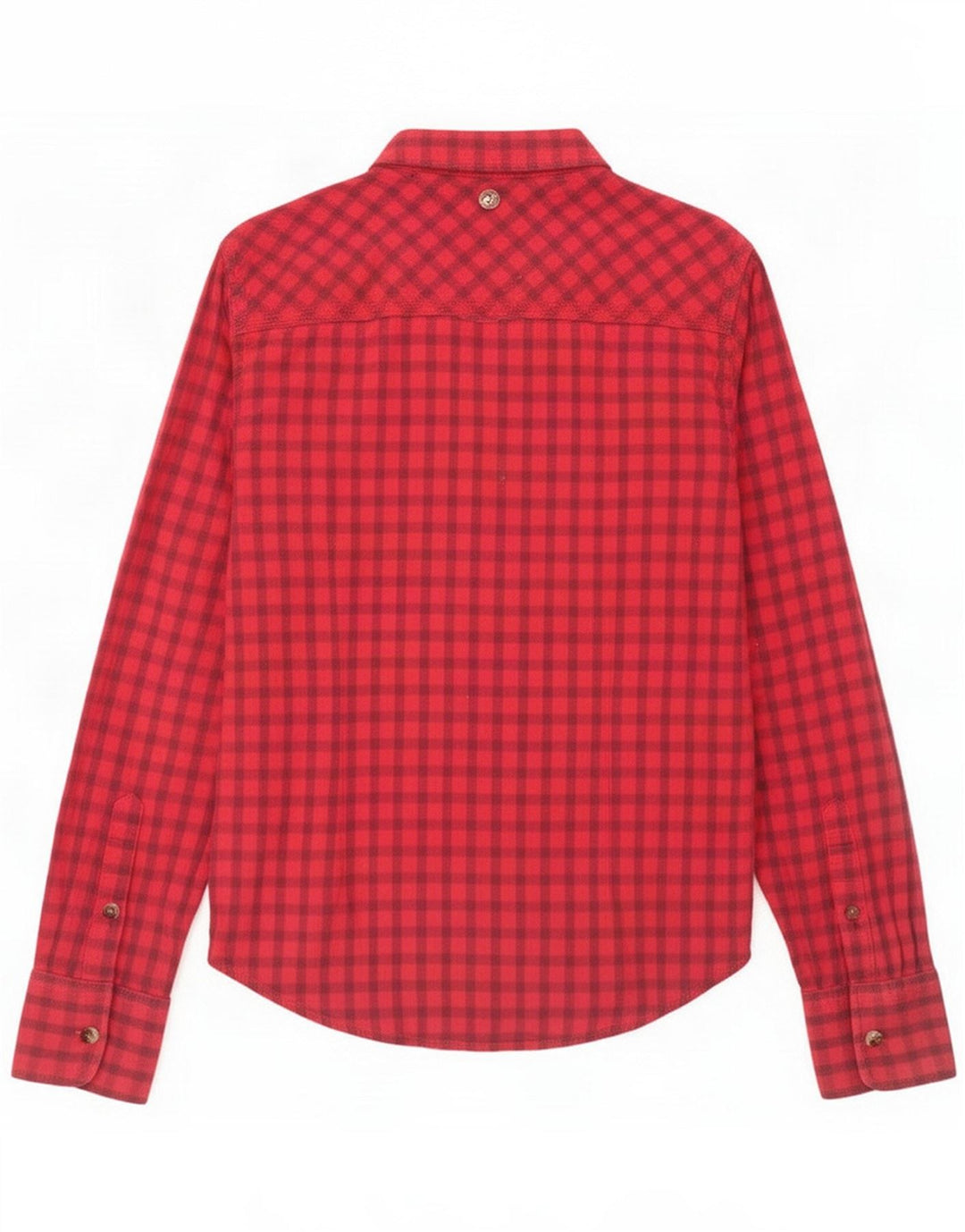 Superdry Womens Flannel Shirt UK 12 Medium Red Gingham Cotton