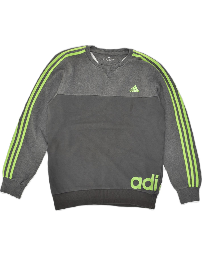 ADIDAS Mens Graphic Sweatshirt Jumper UK Medium Grey Cotton | Vintage Adidas | Thrift | Second-Hand Adidas | Used Clothing | Messina Hembry 