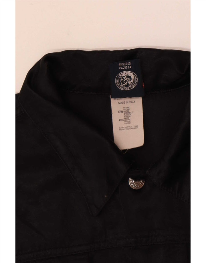 Diesel Womens Utility Jacket UK 18 XL Black Cotton