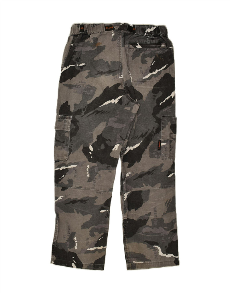 KAPRIOL Mens Straight Cargo Trousers Medium W30 L27 Grey Camouflage | Vintage Kapriol | Thrift | Second-Hand Kapriol | Used Clothing | Messina Hembry 