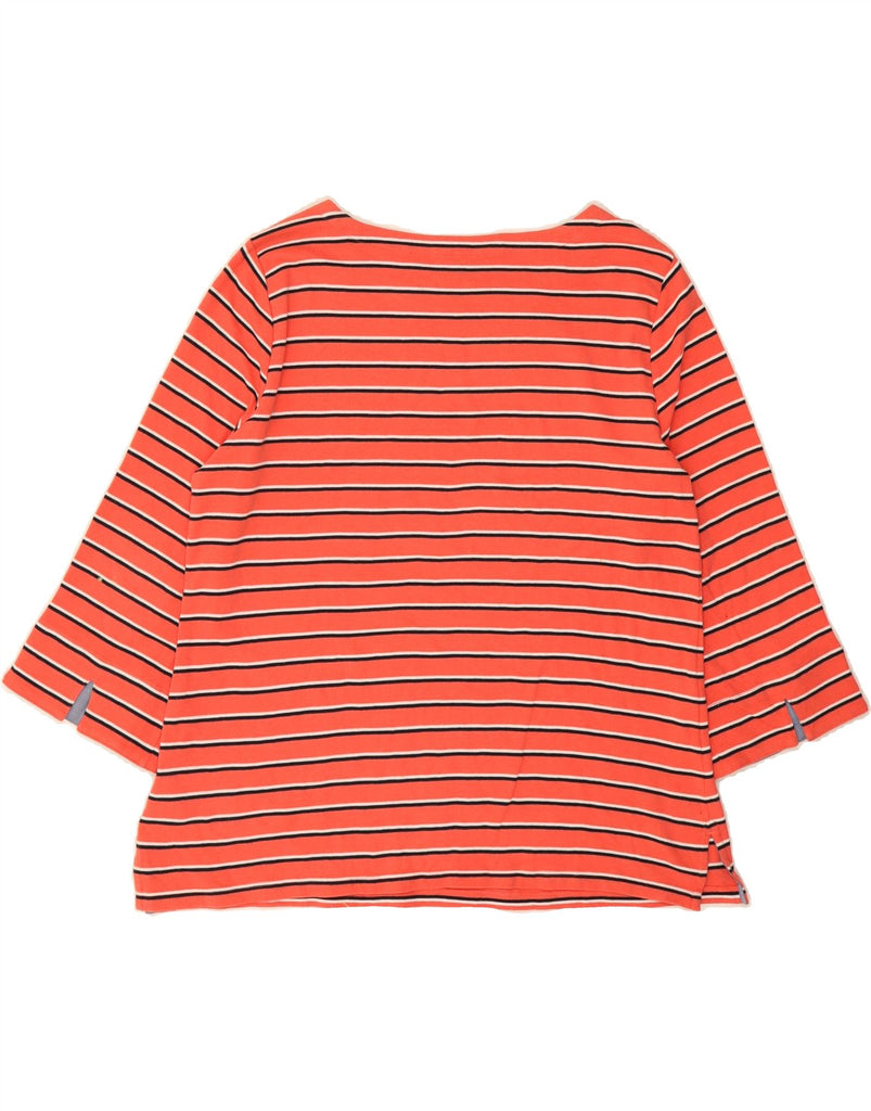 NAUTICA Womens Top 3/4 Sleeve UK 20 2XL Red Striped Cotton Vintage Nautica and Second-Hand Nautica from Messina Hembry 