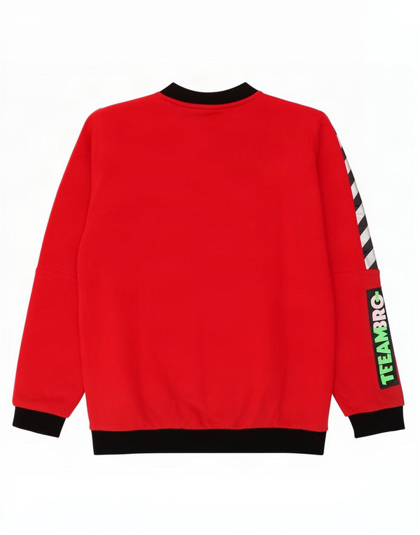 Hummel Mens Graphic Sweatshirt Jumper Medium Red Colourblock Cotton