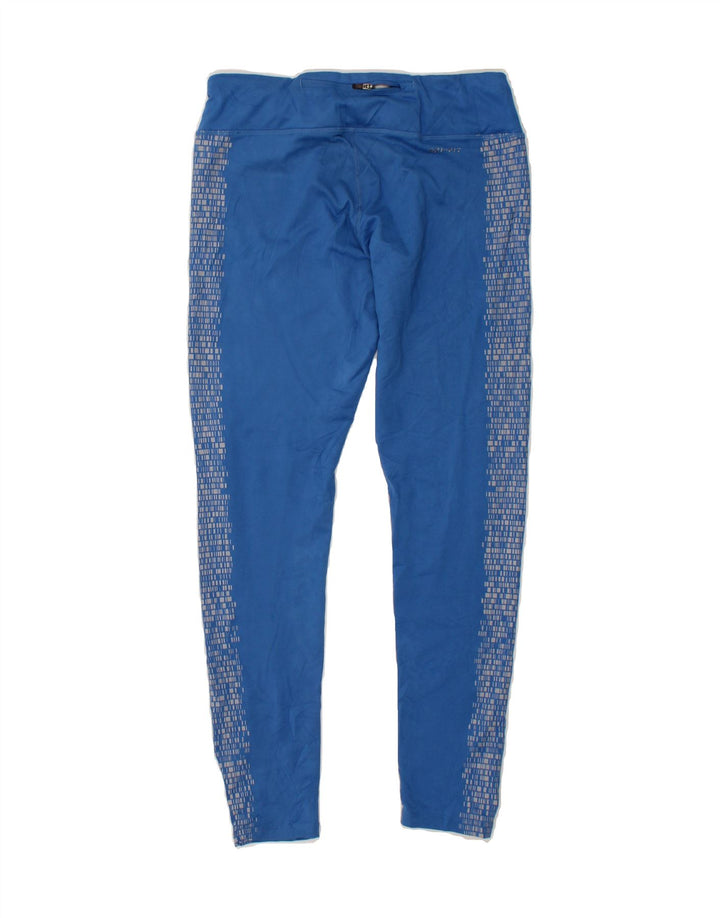 NIKE Womens Dri Fit Leggings UK 14 Medium Blue Geometric Polyester Vintage Nike and Second-Hand Nike from Messina Hembry 