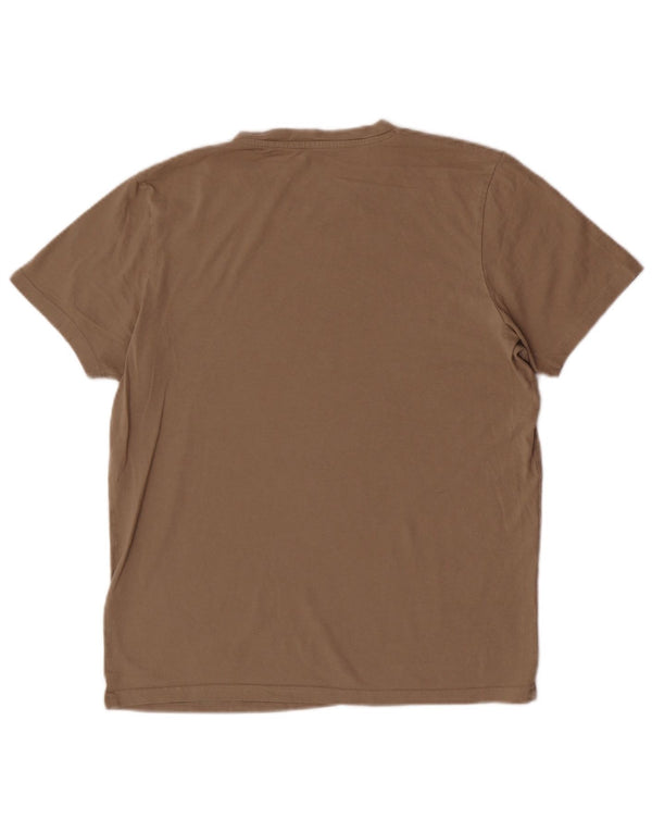Jack & Jones Mens T-Shirt Top Medium Brown Cotton