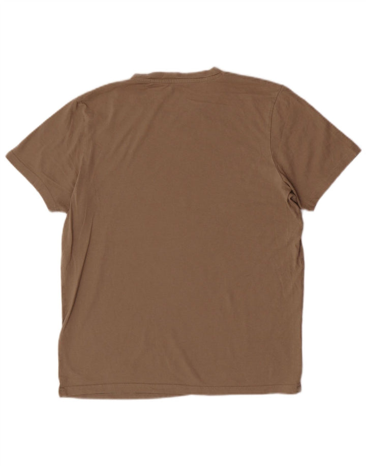 Jack & Jones Mens T-Shirt Top Medium Brown Cotton