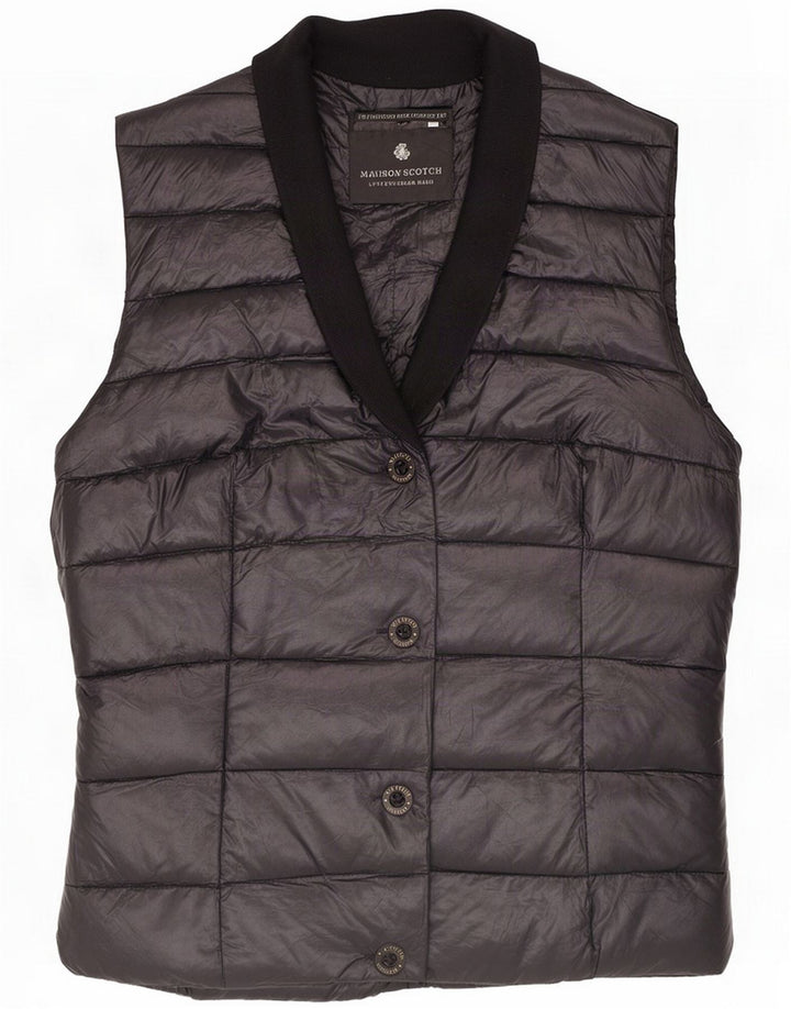 Maison Scotch Womens Perfect Fit Padded Gilet Size 2 Medium Black