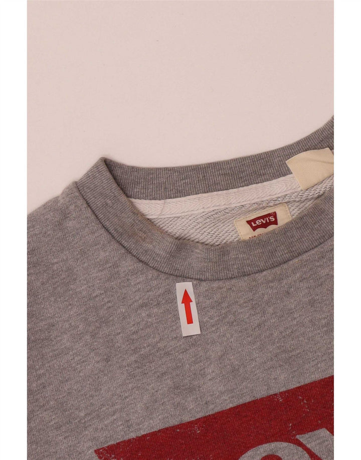 Levi's Mens Graphic Sweatshirt Jumper Small Grey Cotton